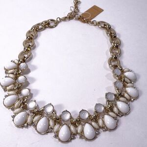 Nordstrom Lee Angel White Cabochon Crystal Capri Necklace NWT 98